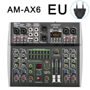 6 Channel Mixing Console Bluetooth 7 Band EQ Audio Sound Mixer